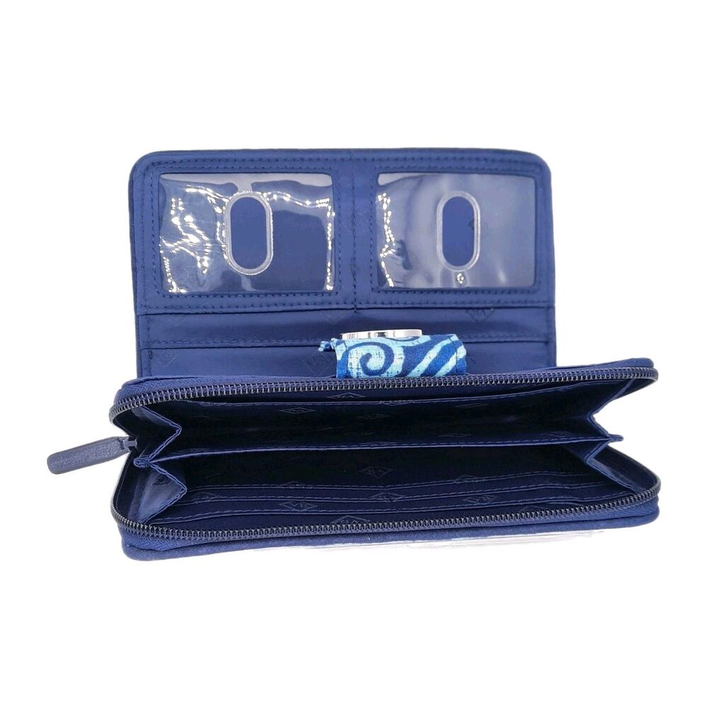 VERA BRADLEY RFID Turnlock Wallet Clutch Blue CUBAN TILES #21951-G03 Retired - Picture 7 of 10